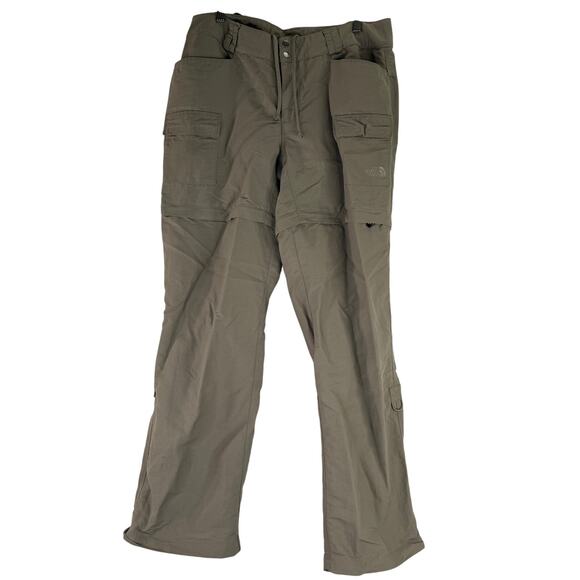The North Face Women's Nylon Khaki Hiking Convertible Shorts / Pants Size 10 - Picture 1 of 9